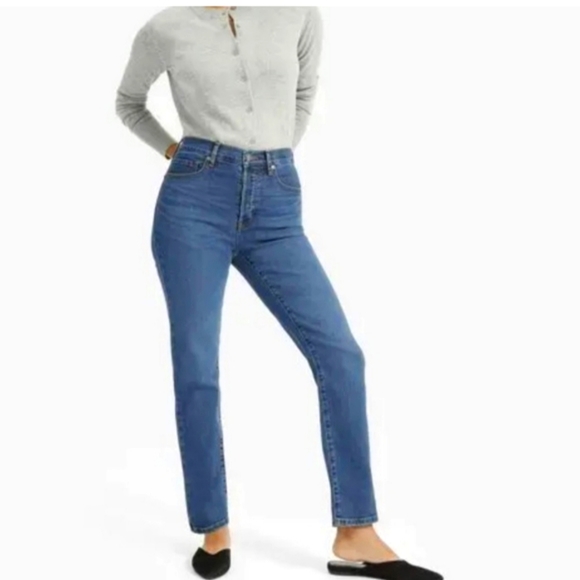 Everlane Denim - Everlane High-Rise Slim Straight Ankle  Cigarette Jeans